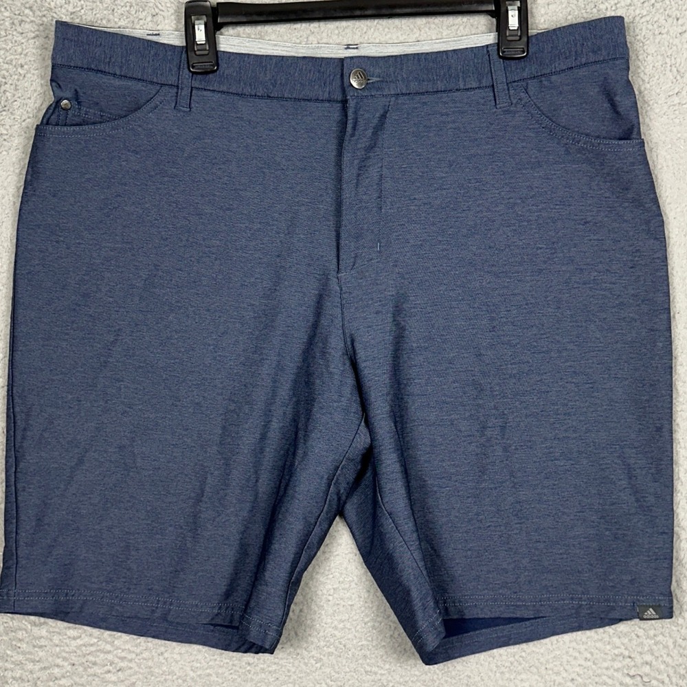 Adidas Golf Shorts Mens 38 Navy Blue Chino Stretch Performance Flat Front EUC